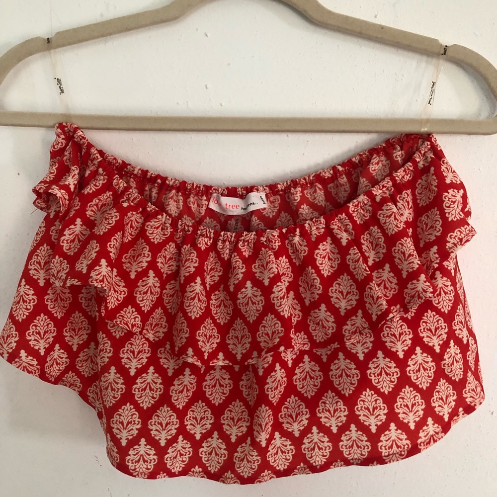 Love Tree Happens~ Beautiful Ruffled Red Orange Crop Top💕